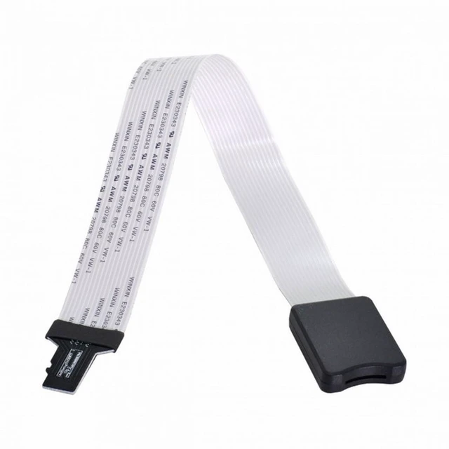 Alt view image 7 of 7 - Vszerda Micro-SD TF Memory Card Kit Male to TF Female Extension Soft Flat FPC Cable Extender 25cm