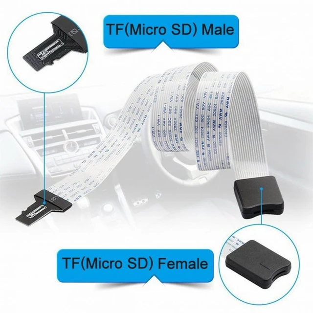 Alt view image 5 of 7 - Vszerda Micro-SD TF Memory Card Kit Male to TF Female Extension Soft Flat FPC Cable Extender 25cm