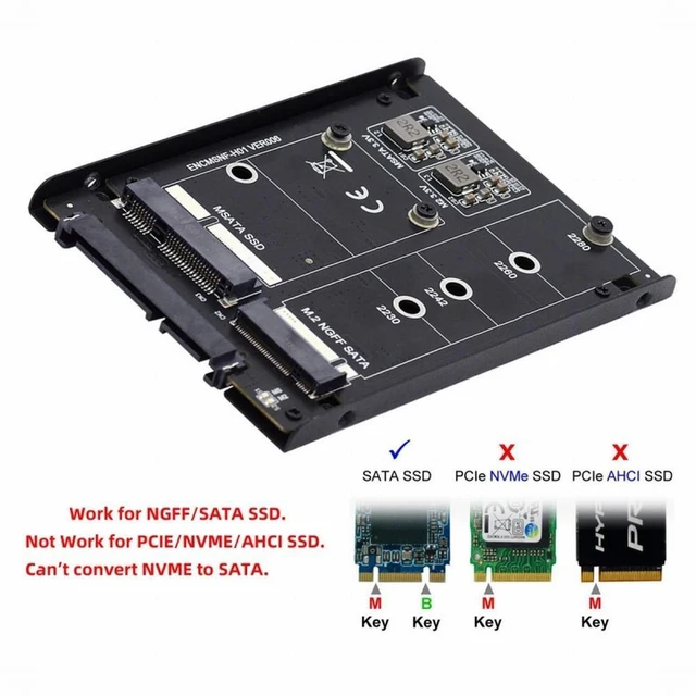 Alt view image 2 of 7 - Vszerda Dual MSATA NGFF B+M SSD Card JBOD Raid0 Span Bridge to 2.5inch SATA Combo HDD Disk Drive Enclosure