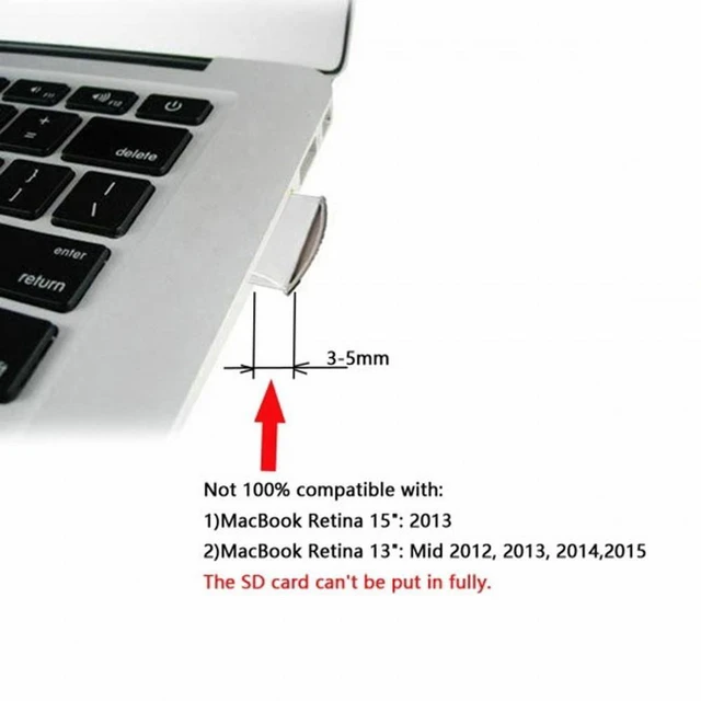 Alt view image 7 of 7 - Vszerda Micro SD TF to SD Card Kit Mini Adaptor for Extra Storage Macbook Air / Pro / Retina White