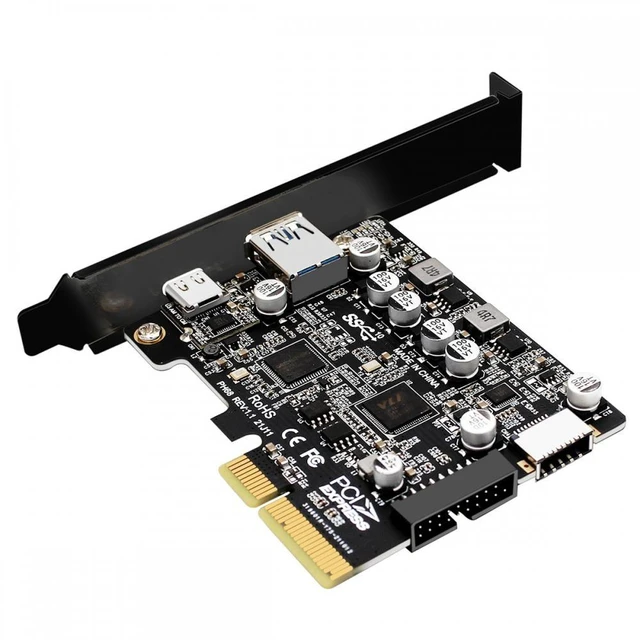 Main image of Vszerda Cable 10Gbps Type-E USB 3.1 Front Socket & USB3.0 19Pin/20Pin & Type-A USB-C to PCI-E Express Card Adapter ASM3142 VL822