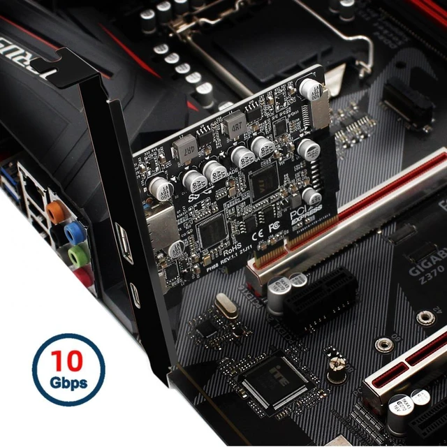Alt view image 7 of 7 - Vszerda Cable 10Gbps Type-E USB 3.1 Front Socket & USB3.0 19Pin/20Pin & Type-A USB-C to PCI-E Express Card Adapter ASM3142 VL822