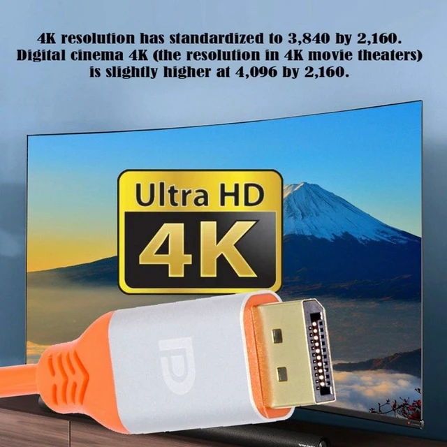 Alt view image 6 of 7 - Vszerda Cable DP 4K to DP Displayport Ultra Soft High Flex Monitor Cable Hyper Super Flexible Cord Male to Male for Computer Graphics Card (200cm)