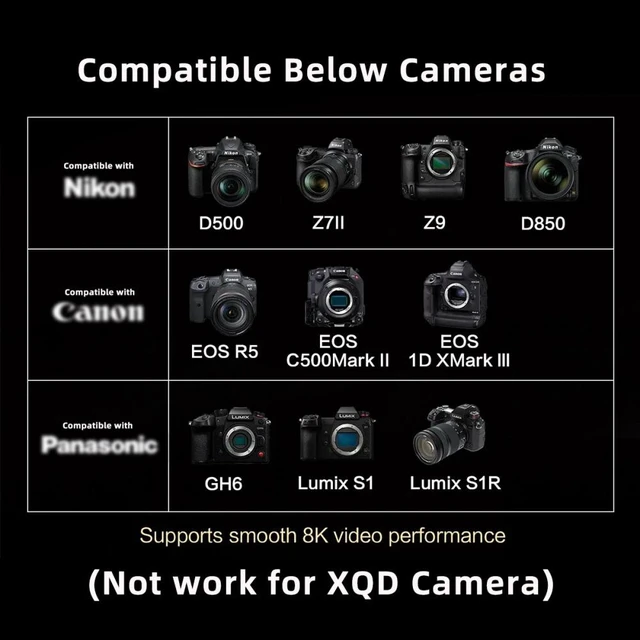 Alt view image 5 of 7 - Vszerda CFexpress Type-B 64GB Memory Card CFE CFB Adapter Compatible with XS Camera 8K RAW PCIe Expansion