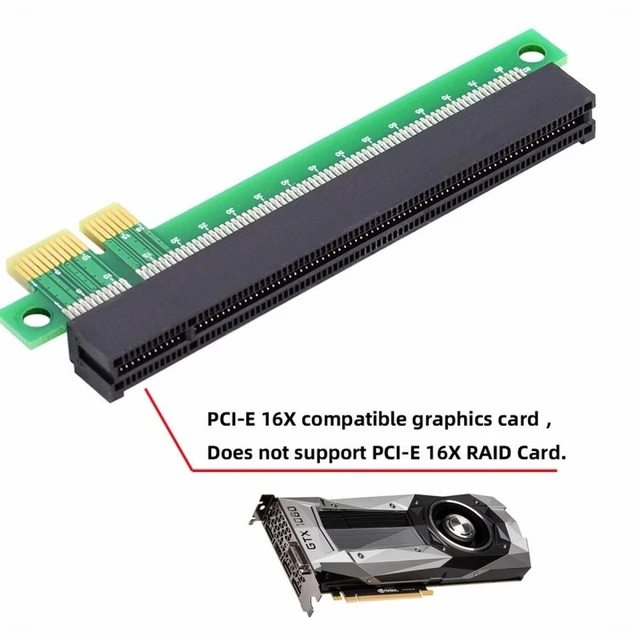 Alt view image 6 of 7 - Vszerda PCI-E Express 1x to 16x Extender Converter Riser Card Adapter Male to Female Extension for Graphics Card