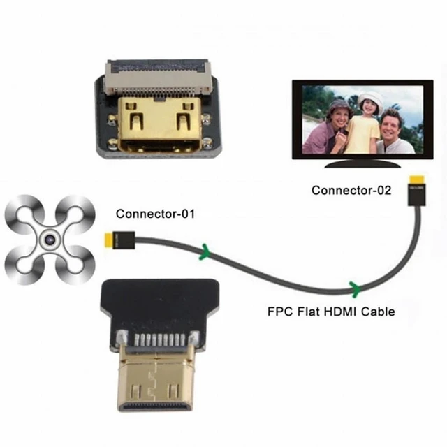 Alt view image 5 of 7 - Vszerda CYFPV Mini HDMI Male to Mini HDMI Female Extension FPC Flat Cable 1080P for FPV HDTV Multicopter Aerial Photography (0.1M)