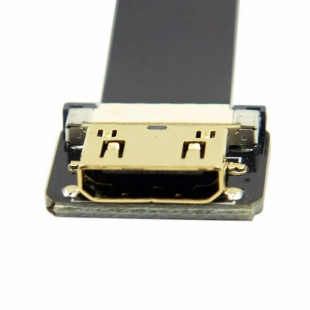 Alt view image 3 of 7 - Vszerda CYFPV Up Angled 90 Degree FPV Micro HDMI Male to Mini HDMI Female FPC Flat Cable 10cm for FPV HDTV Multicopter Aerial Photography (0.8M)