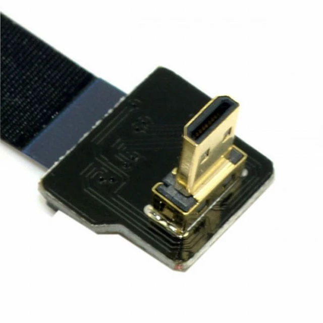 Alt view image 2 of 7 - Vszerda CYFPV 90 Degree Down Angled FPV Micro HDMI Male to Up Angled Micro HDMI FPC Flat Cable for FPV HDTV Multicopter Aerial Photography (0.8M)