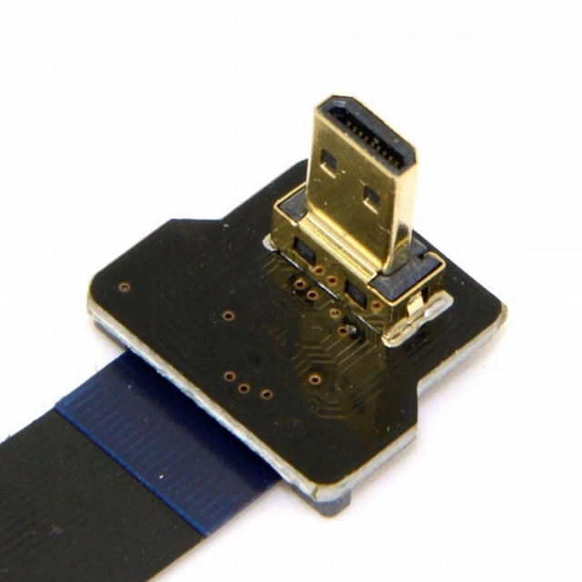 Alt view image 3 of 7 - Vszerda CYFPV 90 Degree Down Angled FPV Micro HDMI Male to Up Angled Micro HDMI FPC Flat Cable for FPV HDTV Multicopter Aerial Photography (0.8M)