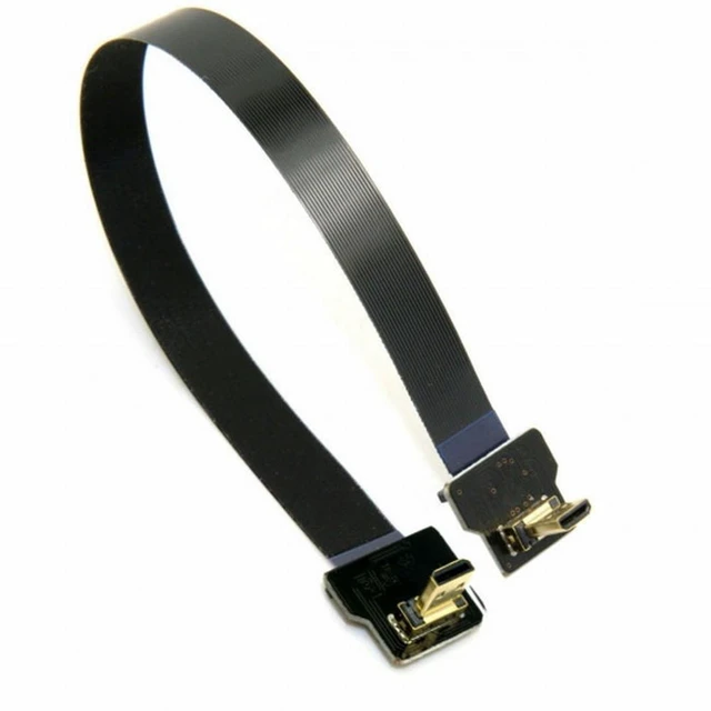 Alt view image 4 of 7 - Vszerda CYFPV 90 Degree Down Angled FPV Micro HDMI Male to Up Angled Micro HDMI FPC Flat Cable for FPV HDTV Multicopter Aerial Photography (0.8M)