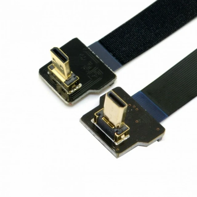 Alt view image 7 of 7 - Vszerda CYFPV 90 Degree Down Angled FPV Micro HDMI Male to Up Angled Micro HDMI FPC Flat Cable for FPV HDTV Multicopter Aerial Photography (0.8M)