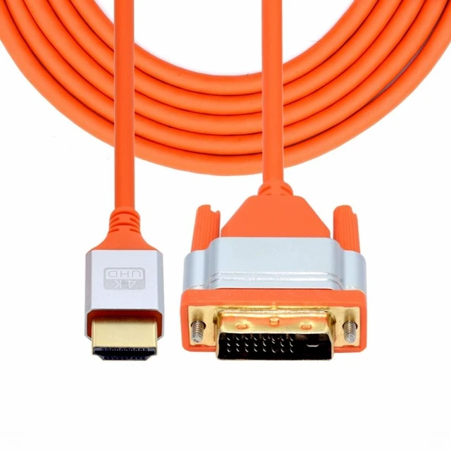 Alt view image 2 of 7 - Vszerda HDMI 4K to DVI Ultra Soft High Flex HDTV Cable Hyper Super Flexible Cord High Speed Type-A Male to 24+1 Male for Computer HDTV (0.5M)