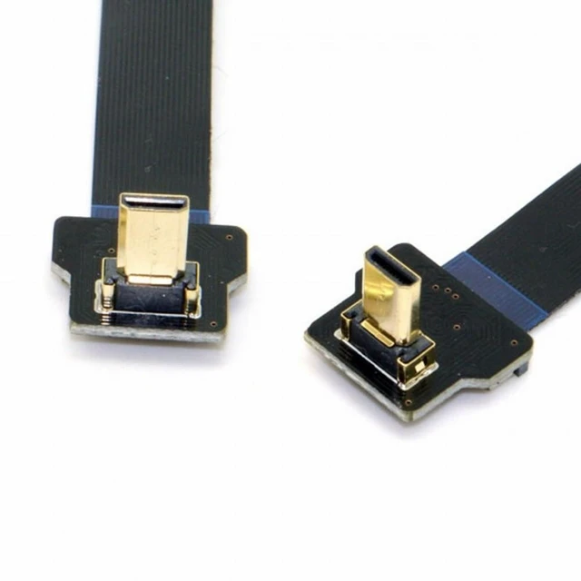 Alt view image 3 of 7 - Vszerda CYFPV 90 Degree Up Angled FPV Micro HDMI Male to Micro HDMI FPC Flat Cable for FPV HDTV Multicopter Aerial Photography (0.5M)