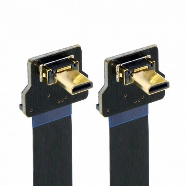 Alt view image 7 of 7 - Vszerda CYFPV 90 Degree Up Angled FPV Micro HDMI Male to Micro HDMI FPC Flat Cable for FPV HDTV Multicopter Aerial Photography (0.5M)