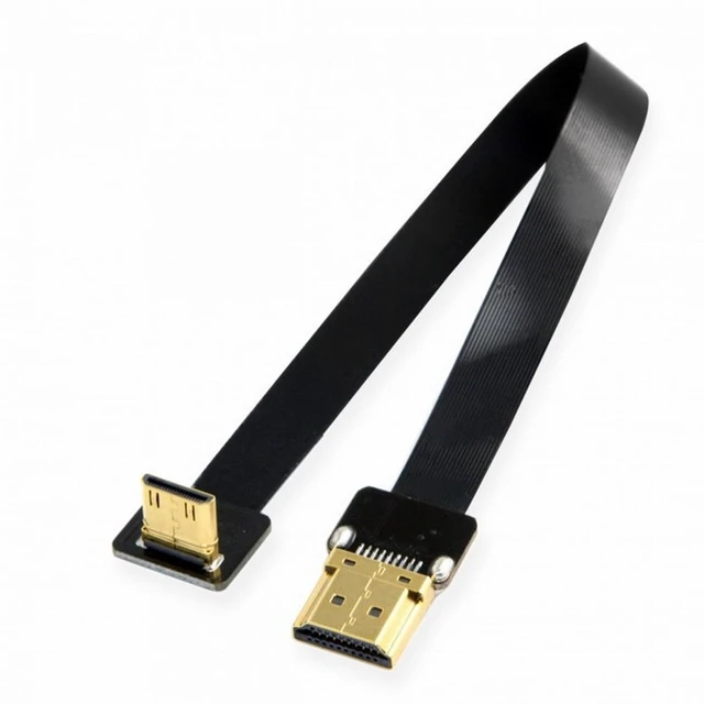 Alt view image 2 of 7 - Vszerda CYFPV 90 Degree Up Angled FPV Mini HDMI Male to HDMI Male FPC Flat Cable 50cm for FPV HDTV Multicopter Aerial Photography (0.3M)