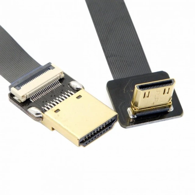 Alt view image 3 of 7 - Vszerda CYFPV 90 Degree Up Angled FPV Mini HDMI Male to HDMI Male FPC Flat Cable 50cm for FPV HDTV Multicopter Aerial Photography (0.3M)