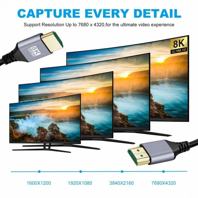 Alt view image 5 of 7 - Vszerda HDMI 2.1 Ultra Thin HDTV Cable 8K 4K Hyper Super Flexible Slim Cord High Speed Type-A Male to Male for Computer HDTV (1.0M)