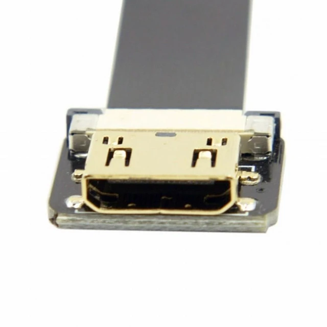 Alt view image 2 of 7 - Vszerda CYFPV Down Angled 90 Degree FPV Micro HDMI Male to Mini HDMI Female FPC Flat Cable 10cm for FPV HDTV Multicopter Aerial Photography (0.8M)