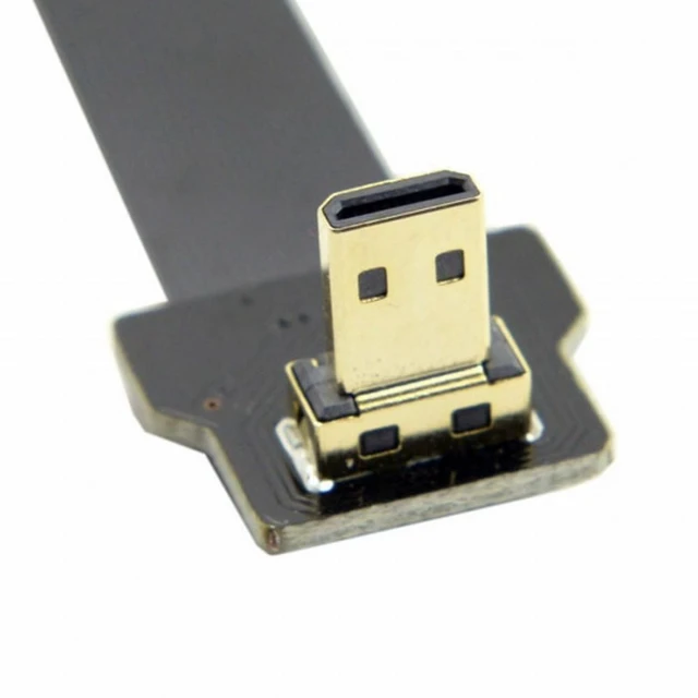 Alt view image 3 of 7 - Vszerda CYFPV Down Angled 90 Degree FPV Micro HDMI Male to Mini HDMI Female FPC Flat Cable 10cm for FPV HDTV Multicopter Aerial Photography (0.8M)
