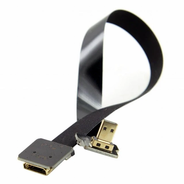 Alt view image 4 of 7 - Vszerda CYFPV Down Angled 90 Degree FPV Micro HDMI Male to Mini HDMI Female FPC Flat Cable 10cm for FPV HDTV Multicopter Aerial Photography (0.8M)