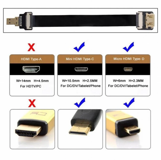 Alt view image 3 of 7 - Vszerda CYFPV Mini HDMI Female to Micro HDMI Male Extension FPC Flat Cable 1080P for FPV HDTV Multicopter Aerial Photography (0.5M)