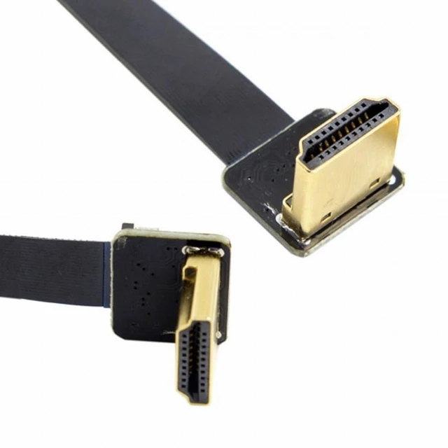 Alt view image 2 of 7 - Vszerda CYFPV Dual 90 Degree Down Angled HDMI Type A Male to Male HDTV FPC Flat Cable for FPV HDTV Multicopter Aerial Photography (0.2M)