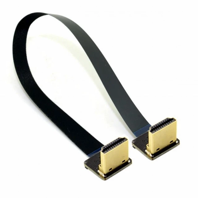 Alt view image 3 of 7 - Vszerda CYFPV Dual 90 Degree Down Angled HDMI Type A Male to Male HDTV FPC Flat Cable for FPV HDTV Multicopter Aerial Photography (0.2M)