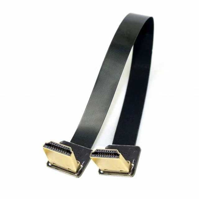 Alt view image 4 of 7 - Vszerda CYFPV Dual 90 Degree Down Angled HDMI Type A Male to Male HDTV FPC Flat Cable for FPV HDTV Multicopter Aerial Photography (0.2M)