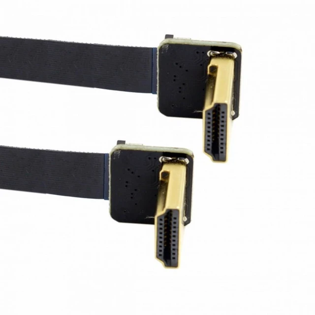 Alt view image 7 of 7 - Vszerda CYFPV Dual 90 Degree Down Angled HDMI Type A Male to Male HDTV FPC Flat Cable for FPV HDTV Multicopter Aerial Photography (0.2M)
