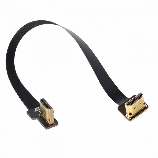 Main image of Vszerda CYFPV Dual 90 Degree Right-Up Angled HDMI Type A Male to Male HDTV FPC Flat Cable for FPV HDTV Multicopter Aerial Photography (0.1M)