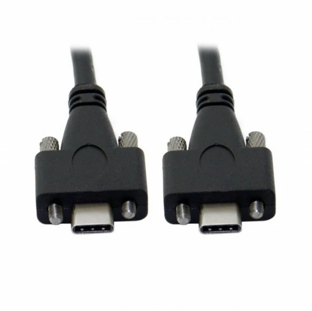 Main image of Vszerda USB 3.1 Type-C Dual M2 Screws Locking to Locking USB-C 10Gbps Data Cable Panel Mount Type