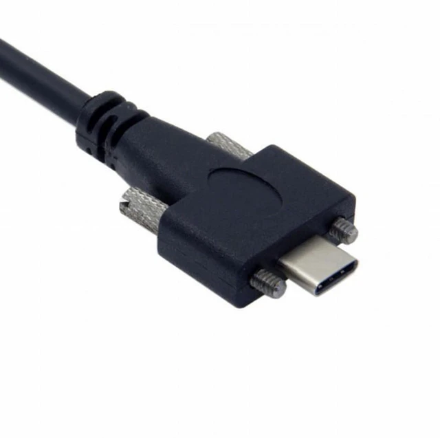 Alt view image 3 of 7 - Vszerda USB 3.1 Type-C Dual M2 Screws Locking to Locking USB-C 10Gbps Data Cable Panel Mount Type
