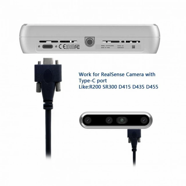 Alt view image 6 of 7 - Vszerda USB 3.1 Type-C Dual M2 Screws Locking to Locking USB-C 10Gbps Data Cable Panel Mount Type