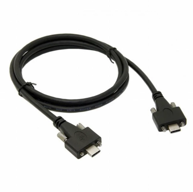 Alt view image 4 of 7 - Vszerda USB 3.1 Type-C Dual M2 Screws Locking to Locking USB-C 10Gbps Data Cable Panel Mount Type