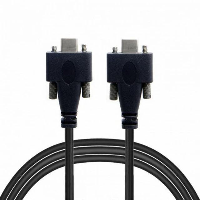 Alt view image 5 of 7 - Vszerda USB 3.1 Type-C Dual M2 Screws Locking to Locking USB-C 10Gbps Data Cable Panel Mount Type