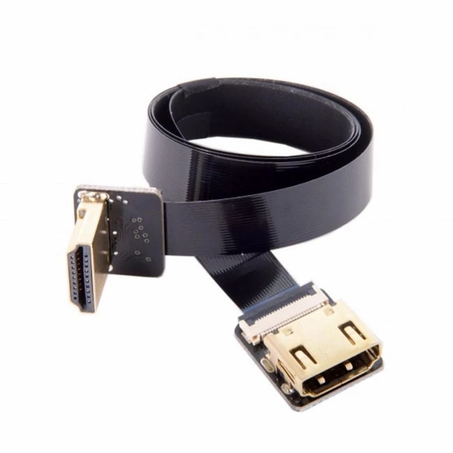 Alt view image 4 of 7 - Vszerda CYFPV Up Angled 90 Degree HDMI Male to Female FPC Flat Cable for HDTV Multicopter Aerial Photography (0.5M)