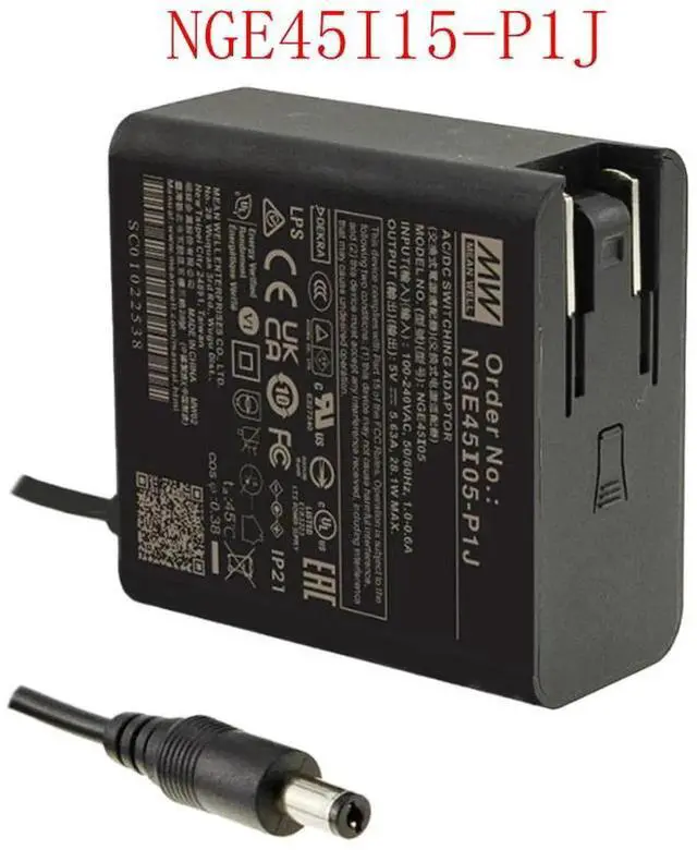 Main image of Mean Well GEM Power Supply Adapter, NGE45I15-P1J 45W 15V 3A
