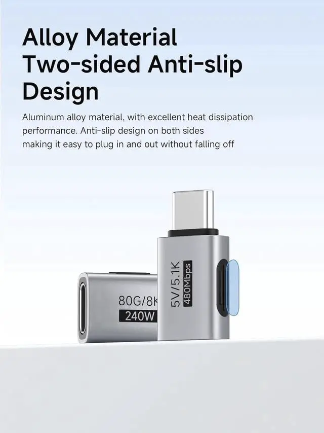 Alt view image 7 of 7 - Vszerda 5.1k Resistor 5V/3A Charging Adapter 2 Pack, 15W USB C Male to USB C Female Adapter for Shaver Trimmer Headphone Fan Electric Screwdriver (ZJTN05)