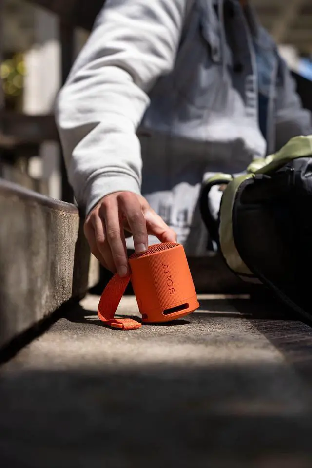 Alt view image 6 of 6 - SRS-XB100 Wireless Bluetooth Portable Lightweight Super-Compact Travel Speaker, Durable IP67 Waterproof & Dustproof Shower Speaker, 16 Hour Battery, Versatile Strap, & Hands-free Calling, Orange