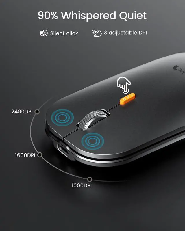 Alt view image 6 of 7 - Backlit Bluetooth Keyboard and Mouse for Mac, KM100-A Full Size Wireless Keyboard Mouse for Mac, Multi-Device Rechargeable for MacBook Pro/Air, iPhone, iPad, Space Gray