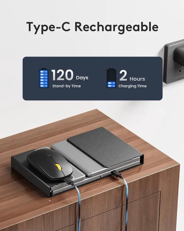 Alt view image 7 of 7 - Foldable Keyboard and Mouse, Folding Bluetooth Keyboard Combo, 2.4G + BT5.0 x 2, Full-Size Portable Travel Keyboard & USB-C Rechargeable Wireless Mouse for Windows Android iOS Mac OS