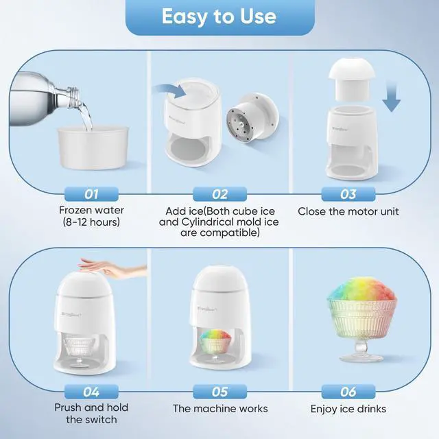 Alt view image 4 of 7 - Snow Cone Shaved Ice Machine, Electric Ice Shaver Slushie Machine, Snowcone Maker for Kids Birthday Party, House Warming Gifts New Home Decor, Best Christmas Gift Ideas, White