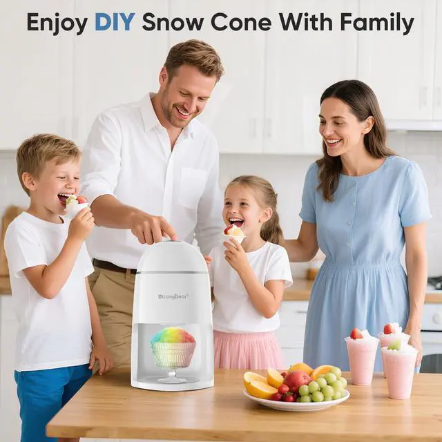 Alt view image 6 of 7 - Snow Cone Shaved Ice Machine, Electric Ice Shaver Slushie Machine, Snowcone Maker for Kids Birthday Party, House Warming Gifts New Home Decor, Best Christmas Gift Ideas, White