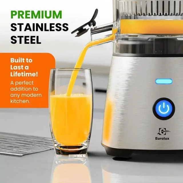 Alt view image 3 of 7 - Electric Citrus Juicer Stainless Steel | Premium Hands-Free One-Touch Orange Juice Squeezer for Oranges, Lemons, and Limes | Quiet Operation, Easy to Clean, Countertop Small Kitchen Appliance