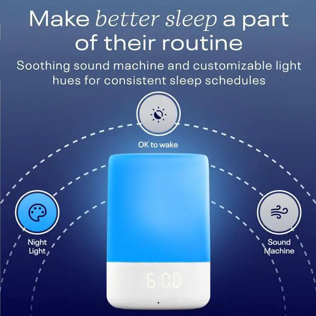 Alt view image 2 of 6 - Sound and Light Smart Baby Night Light and Sound Machine | Audio Monitor | Cry Detection Alert Feature | OK to Wake Alarm Clock for Kids | Temp & Humidity Tracking | Rechargeable Battery | WiFi