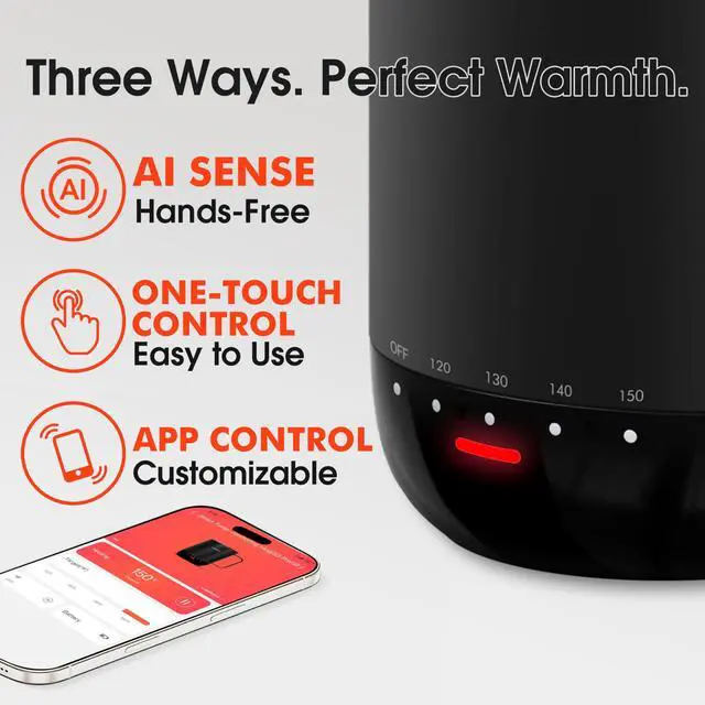 Alt view image 4 of 7 - S3 Pro 14oz Smart Self Heating Coffee Mug,Heated Coffee Mug with Auto-Sensing AI Heats Drinks to 120-150°F Hands-Free.Perfect for Home/Office,Ideal Gift fo Men/Women, Black