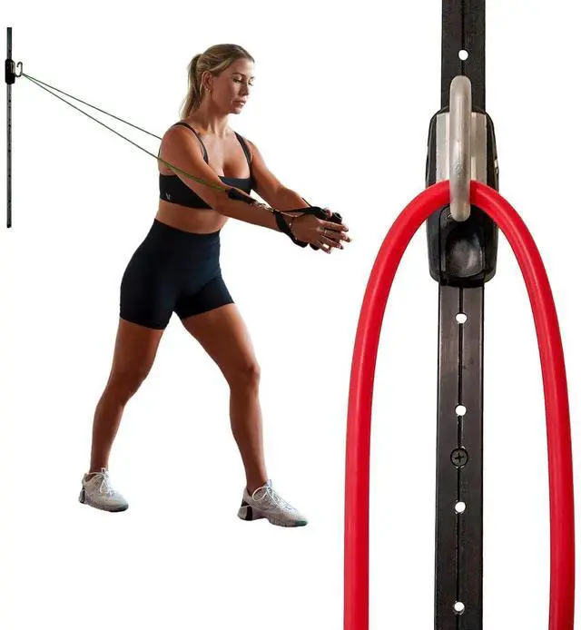 Main image of Space Saver Gym Resistance Bands Exercise Equipment for at Home Fitness Workout | Resistance Band Wall Anchor with 1 Rail, 1 Rail Car (Without Resistance Bands)