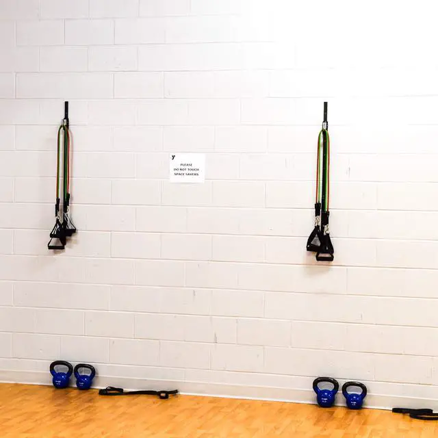 Alt view image 5 of 7 - Space Saver Gym Resistance Bands Exercise Equipment for at Home Fitness Workout | Resistance Band Wall Anchor with 1 Rail, 1 Rail Car (Without Resistance Bands)