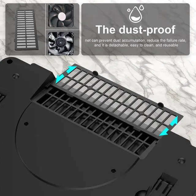 Alt view image 4 of 7 - GT500 Powerful Turbo-Fan (4200 RPM) Laptop Cooling Pad with Infinitely Variable Speed,Seal Foam for Rapid Cooling Gaming Laptop,Dust Filter for Protect Laptop,13-17.3inch Laptop Cooler