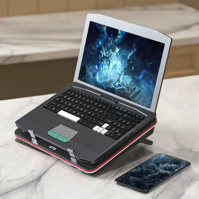 Alt view image 7 of 7 - GT500 Powerful Turbo-Fan (4200 RPM) Laptop Cooling Pad with Infinitely Variable Speed,Seal Foam for Rapid Cooling Gaming Laptop,Dust Filter for Protect Laptop,13-17.3inch Laptop Cooler